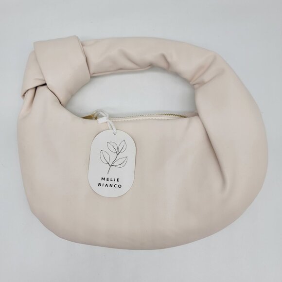 Anthropologie Melie Bianco Brigitte Woven‎ Knot Satchel Bag Cream Color NWT FLAW